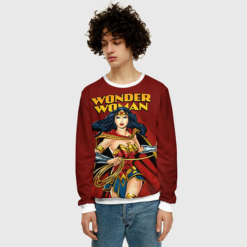 Мужской свитшот Wonder Woman / 3D-Белый – фото 3