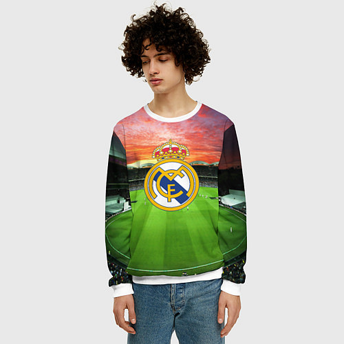 Мужской свитшот FC Real Madrid / 3D-Белый – фото 3