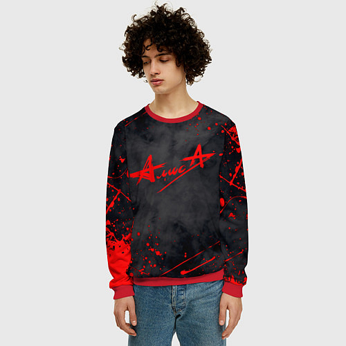 Мужской свитшот АлисА / 3D-Красный – фото 3