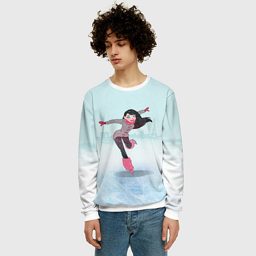 Мужской свитшот Фигурное катание / 3D-Белый – фото 3