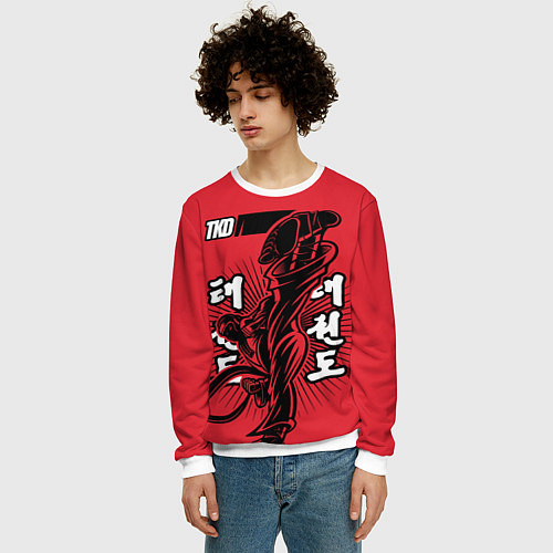 Мужской свитшот TKD / 3D-Белый – фото 3