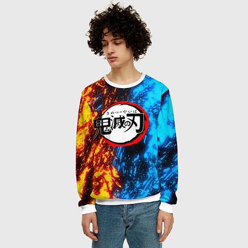 Мужской свитшот KIMETSU NO YAIBA / 3D-Белый – фото 3