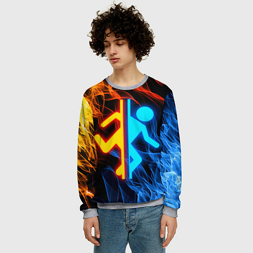 Мужской свитшот PORTAL / 3D-Меланж – фото 3