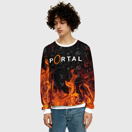 Мужской свитшот PORTAL / 3D-Белый – фото 3