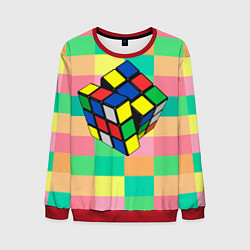 Свитшот мужской Кубик Рубика, цвет: 3D-красный