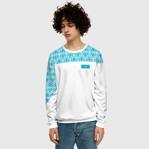 Мужской свитшот Казахстан Форма / 3D-Белый – фото 3