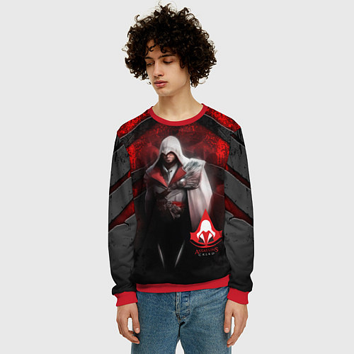 Мужской свитшот Assasin's creed / 3D-Красный – фото 3