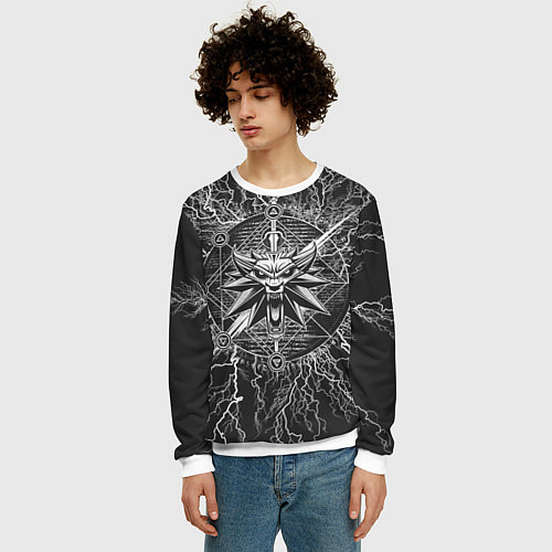 Мужской свитшот The Witcher / 3D-Белый – фото 3