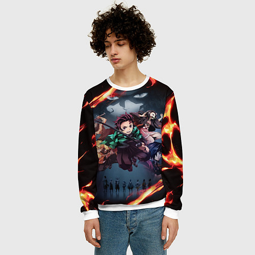 Мужской свитшот KIMETSU NO YAIBA / 3D-Белый – фото 3