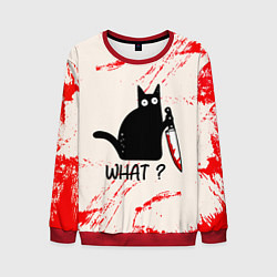 Свитшот мужской What cat, цвет: 3D-красный