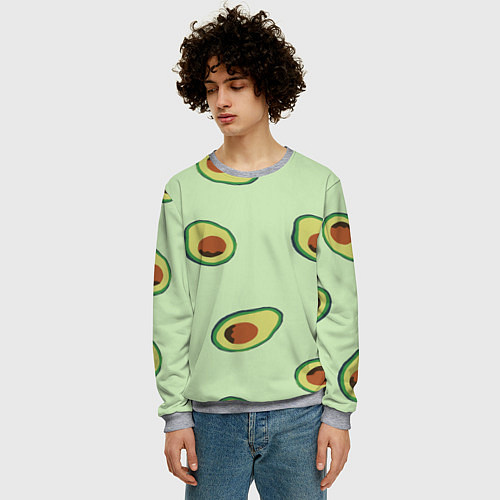 Мужской свитшот АВОКАДО / 3D-Меланж – фото 3