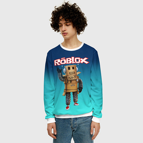 Мужской свитшот ROBLOX / 3D-Белый – фото 3