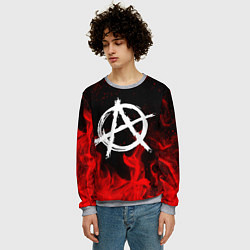 Свитшот мужской АНАРХИЯ, цвет: 3D-меланж — фото 2