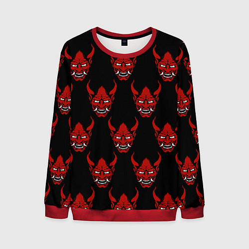 Мужской свитшот Маски Они / 3D-Красный – фото 1