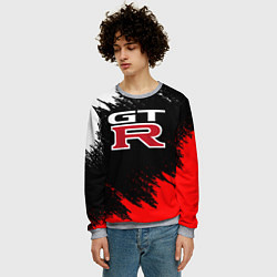 Свитшот мужской NISSAN GTR, цвет: 3D-меланж — фото 2