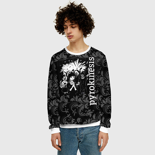 Мужской свитшот Pyrokinesis / 3D-Белый – фото 3