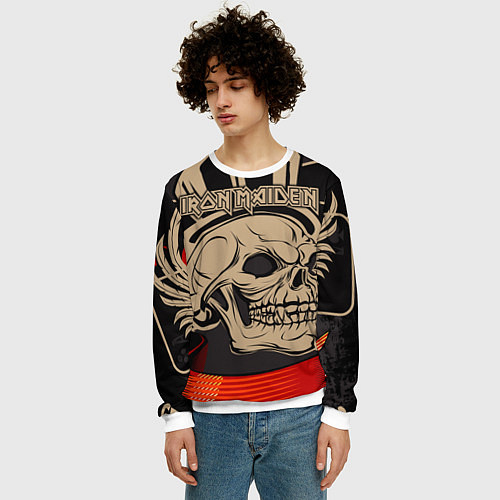 Мужской свитшот Iron Maiden / 3D-Белый – фото 3