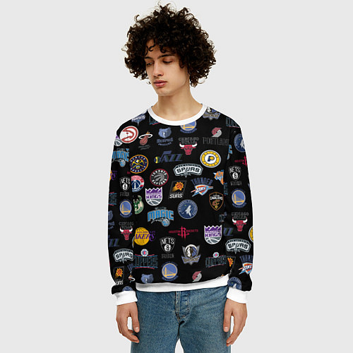 Мужской свитшот NBA Pattern / 3D-Белый – фото 3
