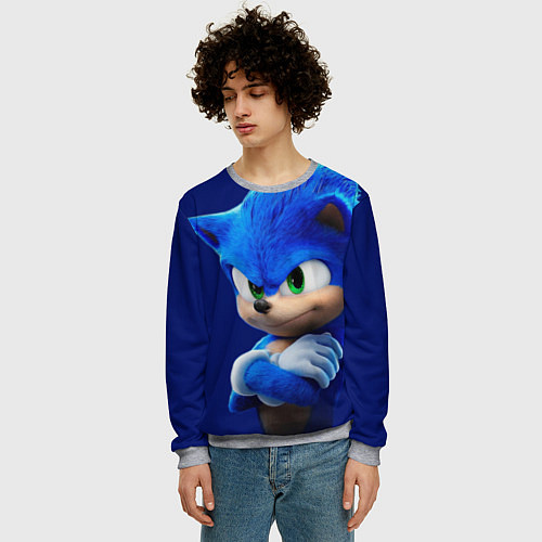 Мужской свитшот SONIC / 3D-Меланж – фото 3