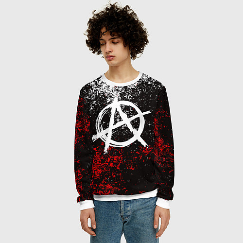 Мужской свитшот АНАРХИЯ / 3D-Белый – фото 3