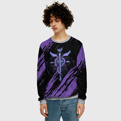 Мужской свитшот Стальной алхимик / 3D-Меланж – фото 3
