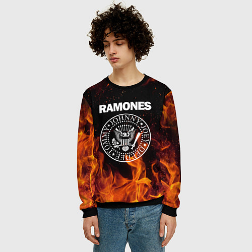 Мужской свитшот Ramones / 3D-Черный – фото 3