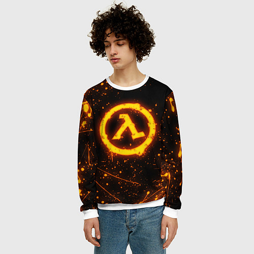 Мужской свитшот HALF-LIFE / 3D-Белый – фото 3