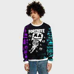 Свитшот мужской Fortnite x Marshmello x Games, цвет: 3D-белый — фото 2