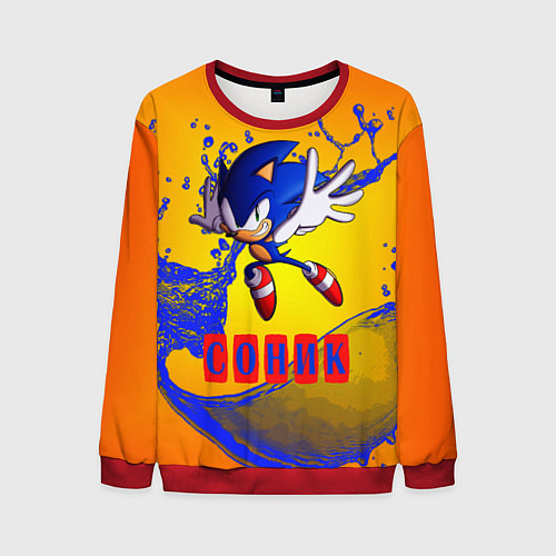 Мужской свитшот Sonic - Соник / 3D-Красный – фото 1
