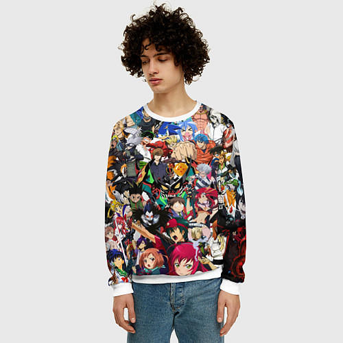 Мужской свитшот All of Anime / 3D-Белый – фото 3