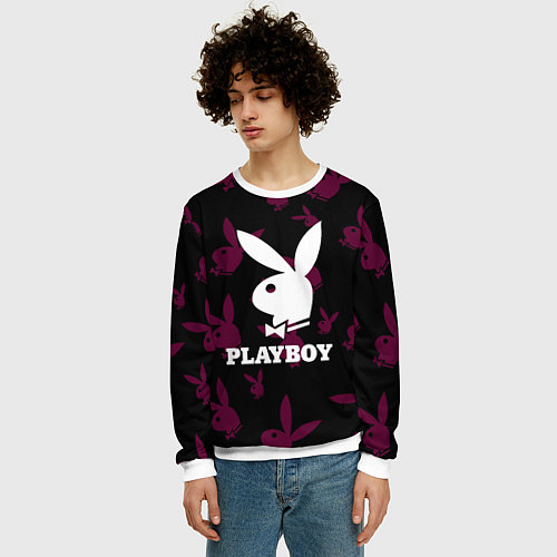 Мужской свитшот PLAYBOY / 3D-Белый – фото 3