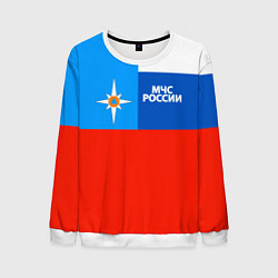 Свитшот мужской Флаг МЧС России, цвет: 3D-белый