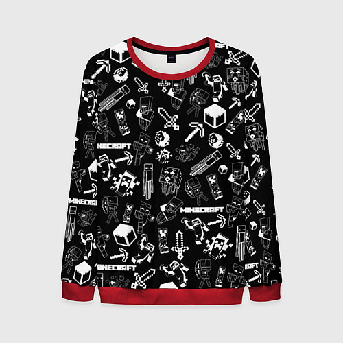 Мужской свитшот Minecraft pattern / 3D-Красный – фото 1