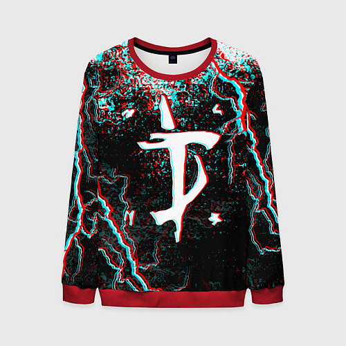 Мужской свитшот DOOM ETERNAL GLITCH / 3D-Красный – фото 1