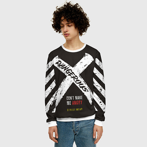 Мужской свитшот Off-White: Dangerous / 3D-Белый – фото 3