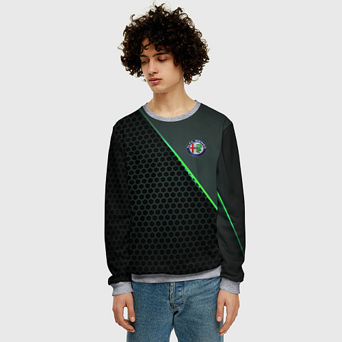 Мужской свитшот Alfa Romeo / 3D-Меланж – фото 3