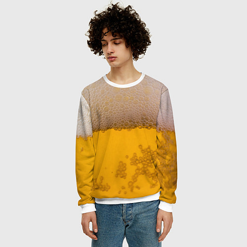 Мужской свитшот Пиво / 3D-Белый – фото 3