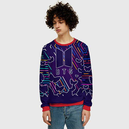 Мужской свитшот BTS / 3D-Красный – фото 3