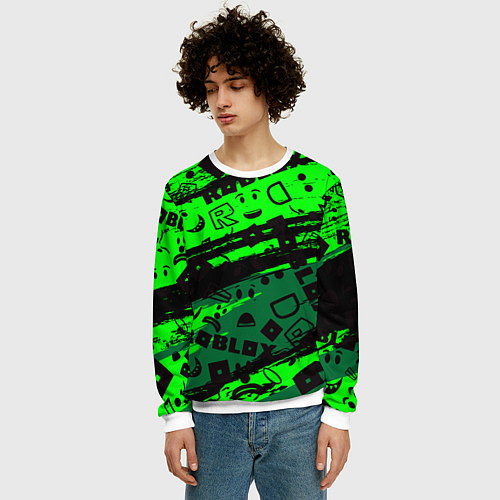 Мужской свитшот Roblox / 3D-Белый – фото 3