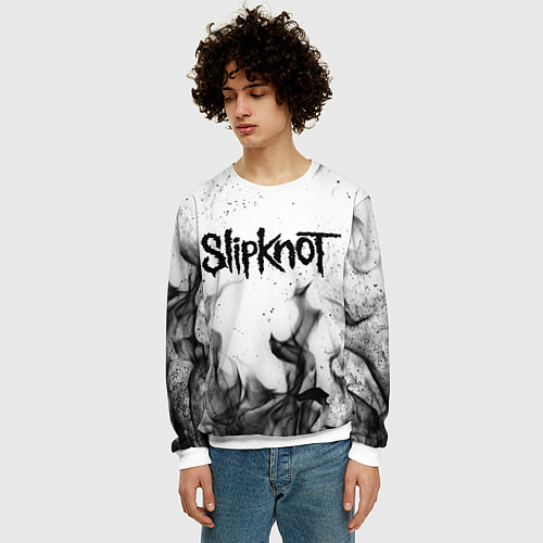 Мужской свитшот SLIPKNOT / 3D-Белый – фото 3