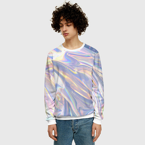 Мужской свитшот Фольга / 3D-Белый – фото 3