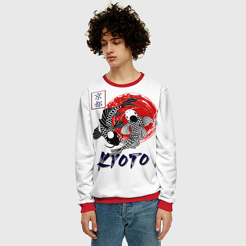 Мужской свитшот Карпы Кои Киото / 3D-Красный – фото 3