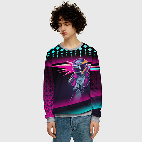 Мужской свитшот НЕОНОВЫЙ ГОНЩИК / 3D-Меланж – фото 3