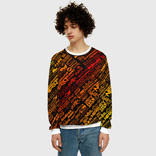 Мужской свитшот Музыкальные бренды / 3D-Белый – фото 3