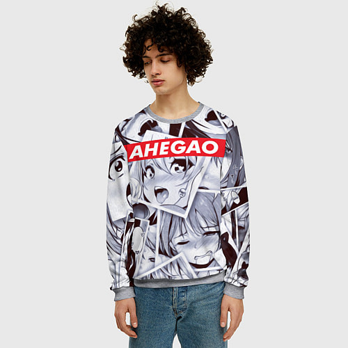 Мужской свитшот АХЕГАО / 3D-Меланж – фото 3