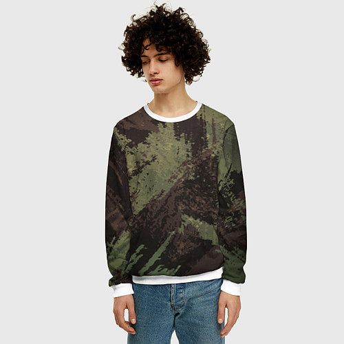 Мужской свитшот КАМУФЛЯЖ BROWN / 3D-Белый – фото 3