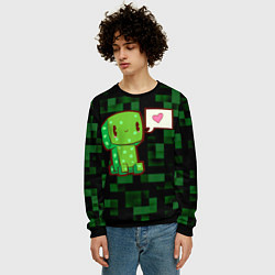 Свитшот мужской Minecraft Creeper, цвет: 3D-черный — фото 2