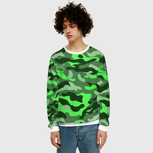 Мужской свитшот CAMOUFLAGE GREEN / 3D-Белый – фото 3