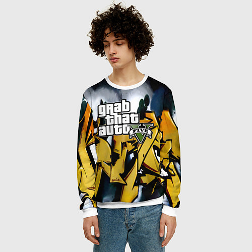 Мужской свитшот GTA5 / 3D-Белый – фото 3