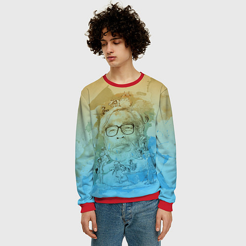 Мужской свитшот Hayao Miyazaki / 3D-Красный – фото 3